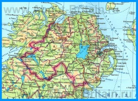Подробная карта Северной Ирландии на русском языке